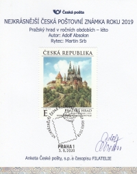 Stamp with the motif of Prague Castle in summer, the most beautiful Czech postage stamp of 2019