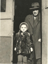 Leyla together with her grandfather Teymur Useynov at the film studio Azerbaijanfilm", March 1960 