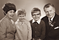 Family photo, 1974, Karel Kocman and Eva, daughter Eva and son Karel