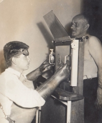 MUDr. Milan Jindrák at work, Volenice, 1959