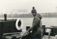 Jan Fechtner in the crew of a ship in Hamburg, around 1977