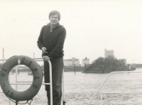 Jan Fechtner as a ship captain in Hamburg, 1985