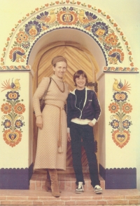 Olga Hudečková with her son Dominik, 1980s