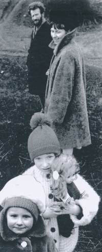 Olga and Miroslav Hudeček with children, 1970s