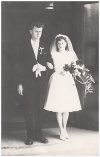 The wedding of Josef Diviš and Iva Pachlova, Hradec Králové, July 21, 1962