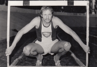 Jiri Cechak at the hurdle, 1977