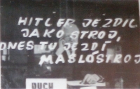 Inscription in Liberec in August 1968