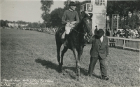 Franjo Aubrecht v sedle koně na dostizích v Poděbradech v červenci 1940