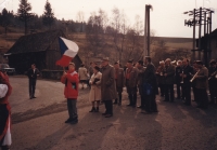 Znovuodhalení pomníku TGM 11. března 1990, rekonstrukce průvodu z roku 1968