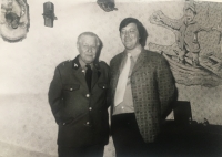 Jarmila Semotam's father Jan Šárka with his son Oldřich. The photo was taken about a year after Jan Šárka was released from Jáchymov