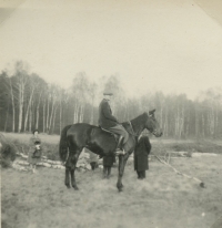 Major František Aubrecht on a ride