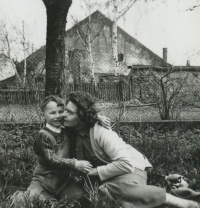 Mother of Milena Dolanská Marie Aubrechtová, née Ryšánková, 1960s, with her nephew Miloš