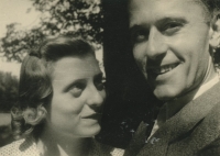 Milena Aubrechtová Dolanská with her first husband Rudolf Vařečka