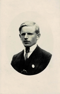 Helena's father Josef Plachta as a young man, between 1910 and 1920