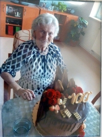 Jarmila Drábková at the celebration of her 100th birthday, Olomouc, 2019