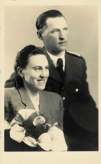 The Josef newlyweds on April 10, 1948
