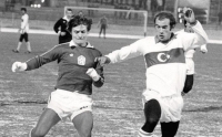 During the World Cup qualifying match with Turkey. It was played in freezing cold and snowing in Prague's Strahov, December 1980