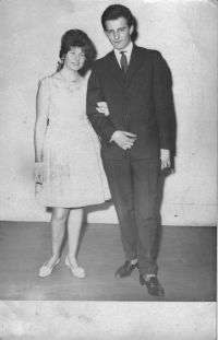 Jaroslav Novák in a photo from the dance school in Rotunda, partner Dáša Bednářová, 1964
