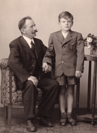 With his grandfather Karl Václav Trnka, around 1944