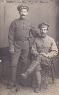 Grandfather of the witness Karel Václav Trnka after joining the legions, World War I