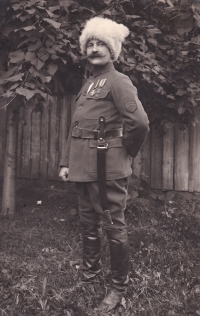 Grandfather of the witness, Karel Václav Trnka, after returning from the Russian Legion, about 1922