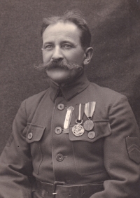 Miloslav Bartoš's grandfather as a legionnaire, 1920s
