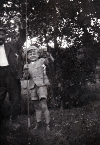 With grandfather Karel Václav Trnka, around 1945