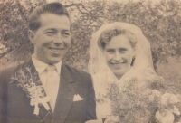 Wedding photo of František and Anežka Holbovi from 1960