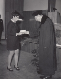 Eva Weinstein's graduation from the University of Agriculture in Brno, July 7, 1970