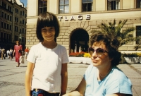Eva Ludvíčková with her daughter Bětka, summer 1990