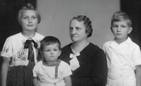 Milan Růžička (on the right) with his younger brother Zdenek, cousin and grandmother Ida Růžičková / around 1940