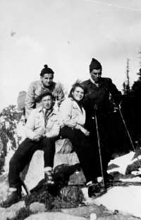 Milan Růžička (front left in the white jacket) / High Tatras / early 1950s