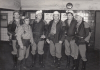 Miloslav Vítek (third from left) with colleagues having just exited the Dukla mine, 1980s