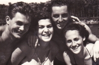 Štefan Králik with friends, 1940s.