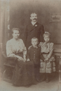 Grandfather František Bartůňek and grandmother Anna Bartůňková, son Ladislav and daughter Ludmila