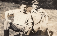 Oldřich Rosůlek with his friend Josef Beran at the two-year forestry master school in the Giant Mountains