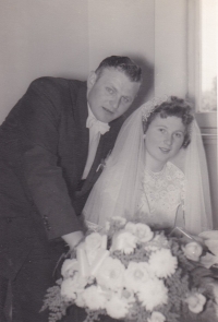Her husband's uncle Karel in Canada - wedding; Karel and Eliška in Canada, August 1, 1953