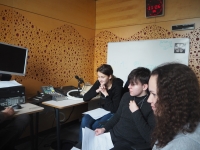 Student team at a workshop at Czech Radio, 2022