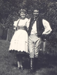 In typical Pilsen folk costume, 1960
