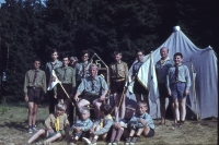 Jiří Sova at a scout camp, 1970(?)