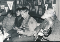 Band Paběrky, from right Wabi Ryvola, Marko Čermák, Liščí vrch, 1995