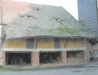 Devastated mill in Meclov, 1992