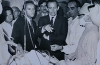 Rudolf Vévoda (left) with Professor Barnard (centre) who completed the first ever heart transplant, Brno, 1969