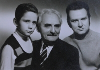 Rudolf Vévoda (R) with father Rudolf and son Rudolf, 1970s