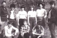 Eva Králiková with her students, school year 1985-86.