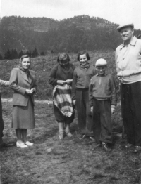Sister and family in Blansko, 1956