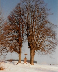 Family cross and roadside shrine, erected by Josef and Antonín Špidlena in the 19th century
