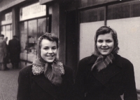 Ingeborg Larišová (on the right) with her cousin, Prague, circa 1956