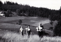 Ingeborg Larišová (in the front), Beskydy Mountains, circa 1960