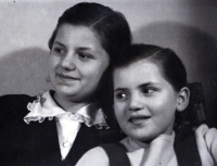 With older sister Kristina, circa 1950